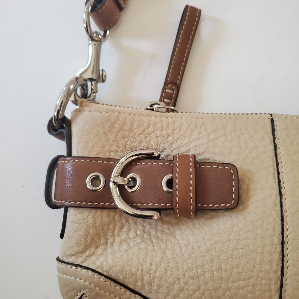 Coach East West Beige Pebbled Leather Demi Convertible Shoulder Bag Y2K NWOT - Picture 14 of 16